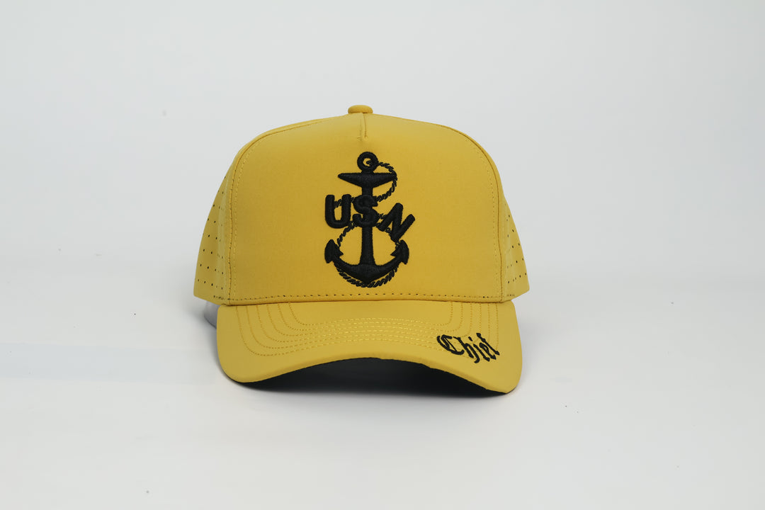 No.77 Premium Chief Heritage Anchor Snapback Ballcap with Embroidered Brim (Yellow) $34.99+ Free Shipping