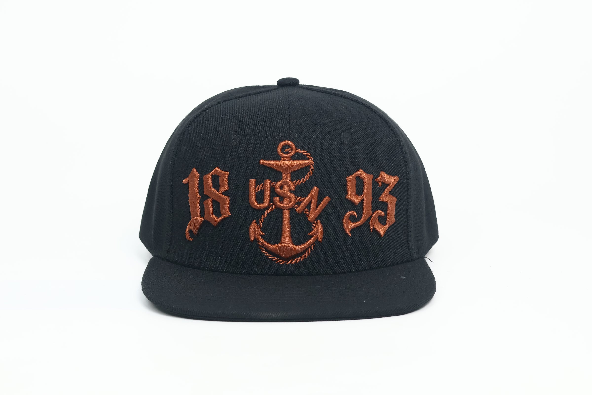 No.58 Premium 1893 Chief Heritage Anchor Flat Bill Cap | Black, Brown, Beige & Gray | Adjustable Buckle | $34.99 | Free Shipping