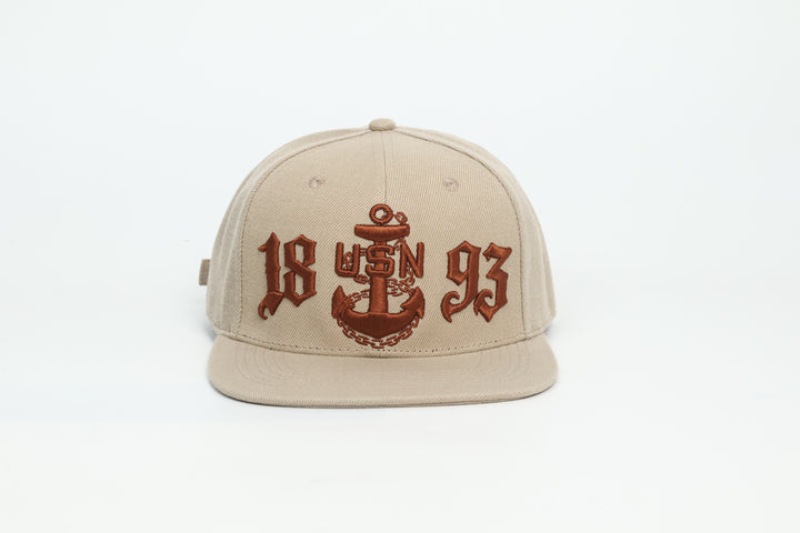 No.91 Premium 1893 Chief Flat Bill Ballcap W/ Adjustable Buckle (Khaki) $34.99+ Free Shipping