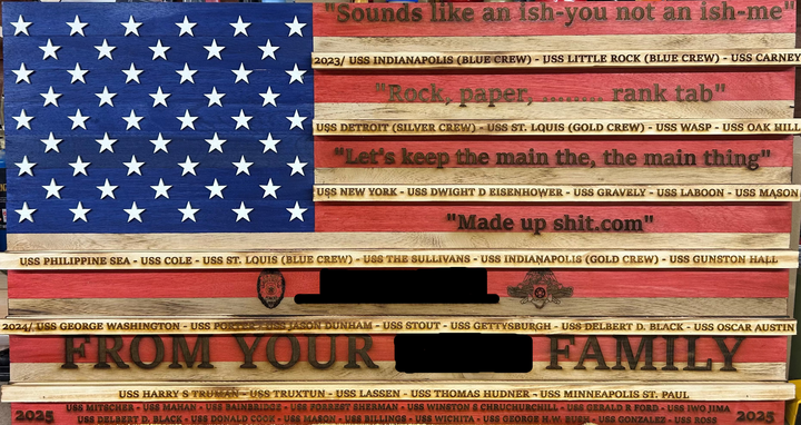 36"x19" American Flag Coin Rack