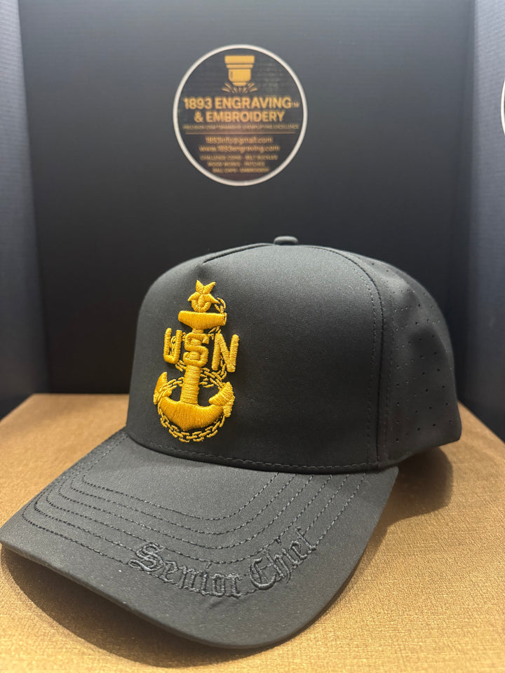 No.768 Premium Mid-Profile Senior Chief Anchor Snapback Vented | Everyday Cap | Embroidered Brim 7 Cap package $199.99 | Free Shipping