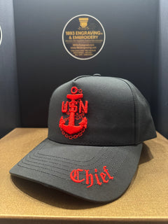 No. 25 Premium Black CPO | SCPO | MCPO | Red Embroidery Snapback | $34.99 | Free Shipping