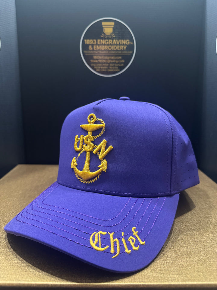 No.619 Premium Mid-Profile Chief Heritage Anchor Snapback Vented | Everyday Cap | Embroidered Brim FAT CHIEF PERFORMANCE package $99.99 | Free Shipping