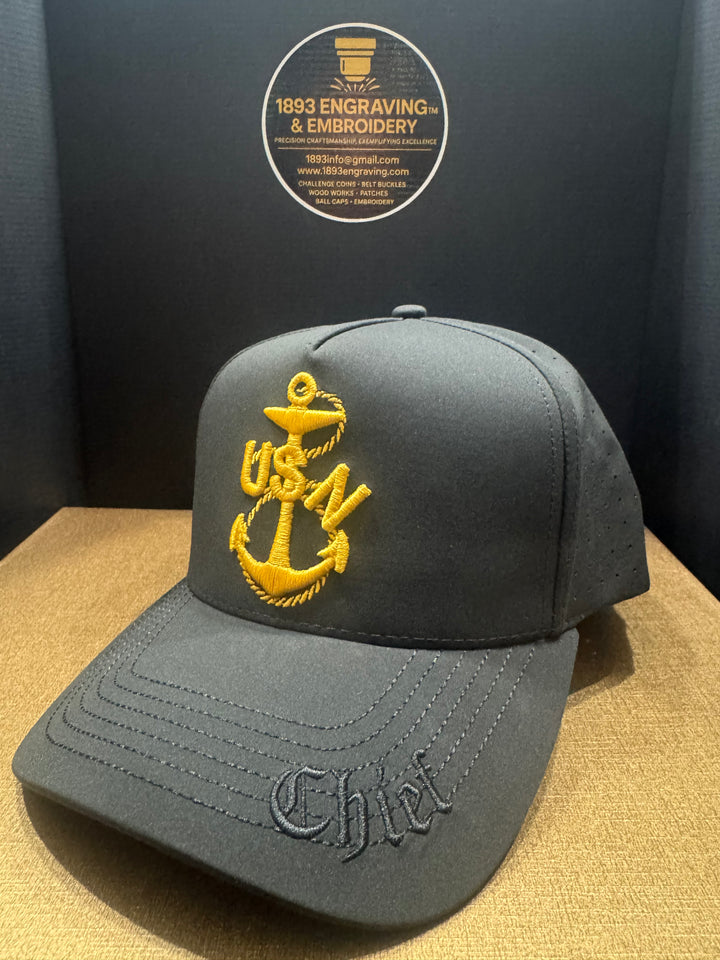 No.619 Premium Mid-Profile Chief Heritage Anchor Snapback Vented | Everyday Cap | Embroidered Brim FAT CHIEF PERFORMANCE package $99.99 | Free Shipping