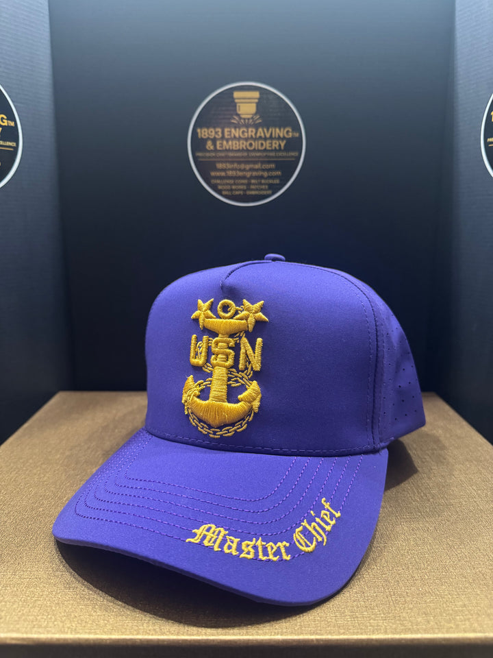 No.12 Premium Master Chief Anchor Snapback Vented Every Day Ball Cap with Embroidered Brim | Purple | $34.99 | Free Shipping