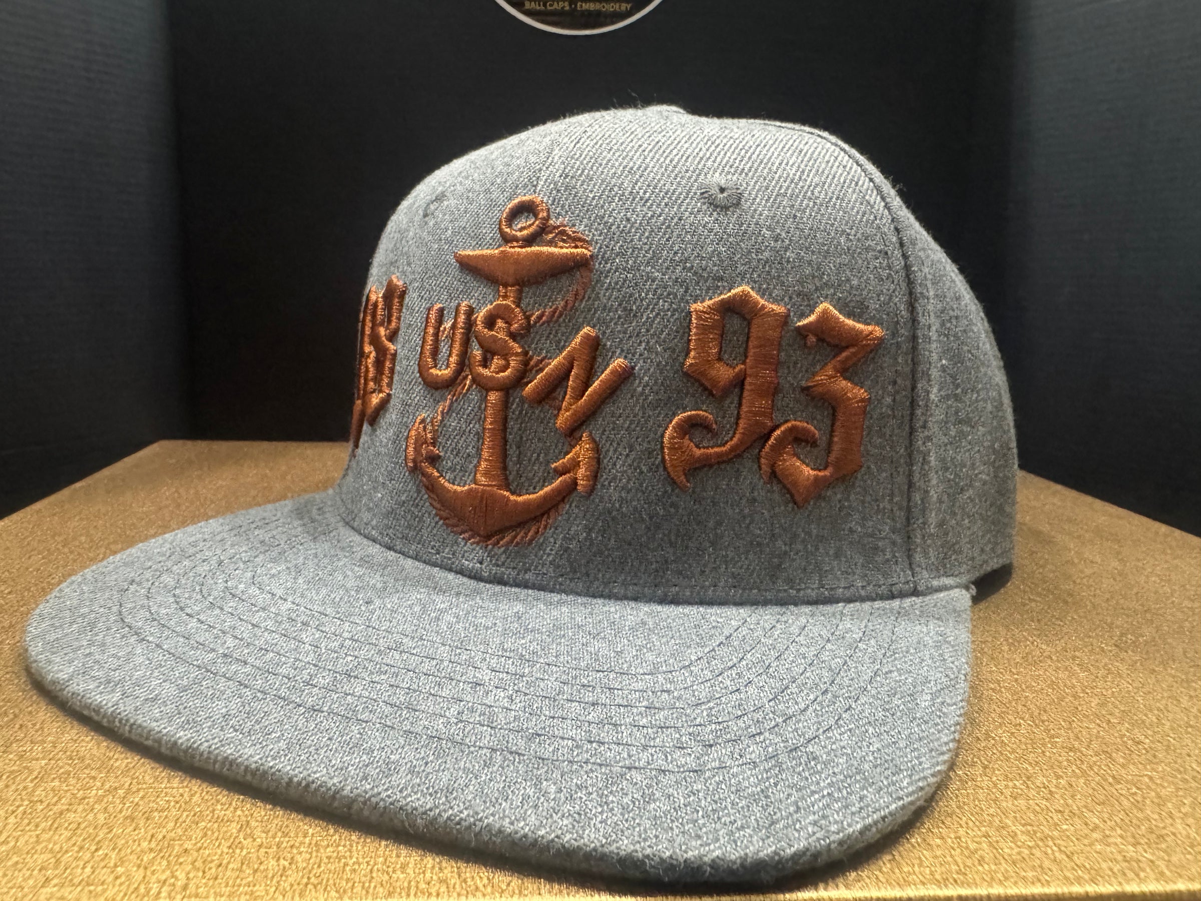 No.58 Premium 1893 Chief Heritage Anchor Flat Bill Cap | Black, Brown, Beige & Gray | Adjustable Buckle | $34.99 | Free Shipping