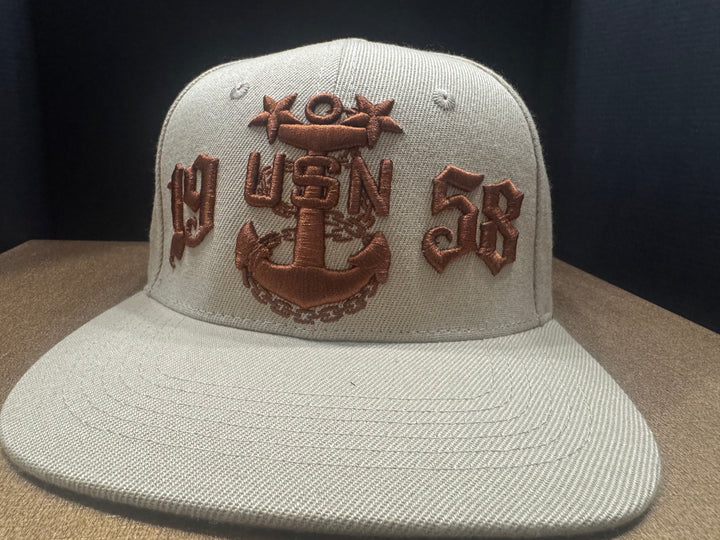 No.98 Premium 1958 Master Chief Flat Bill Ballcap W/ Adjustable Buckle (Khaki) $34.99+ Free Shipping