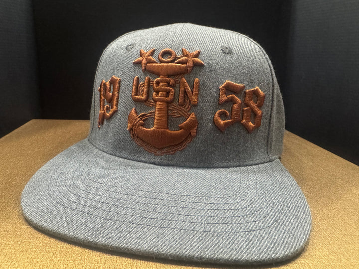 No.46 Premium 1958 Master Chief Flat Bill Ballcap W/ Adjustable Buckle (Grey) $34.99+ Free Shipping