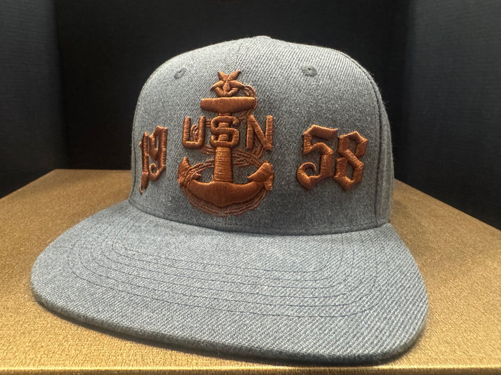 No.47 Premium 1958 Senior Chief Flat Bill Ballcap W/ Adjustable Buckle (Grey) $34.99+ Free Shipping