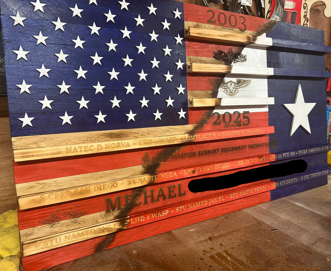36"x19" Dual Flag Coin Rack