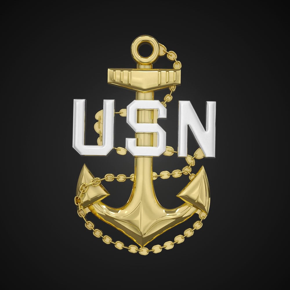 U.S. Navy Chief Anchor Pin – 4" with Dual Prongs