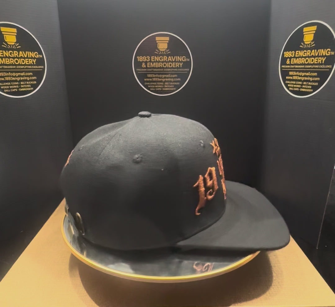 No.48 Premium 1958 Master Chief Flat Bill Ballcap With Adjustable Buckle | Black | $34.99 | Free Shipping