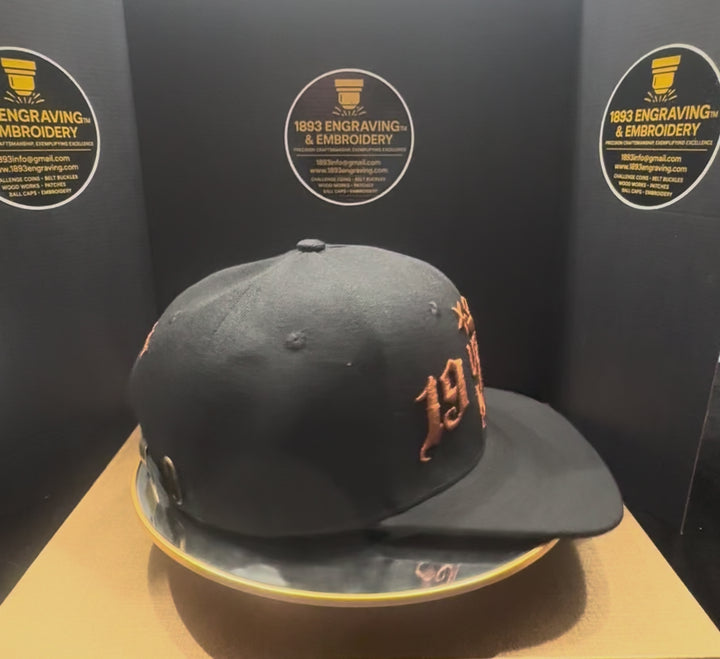 No.48 Premium 1958 Master Chief Flat Bill Ballcap With Adjustable Buckle | Black | $34.99 | Free Shipping