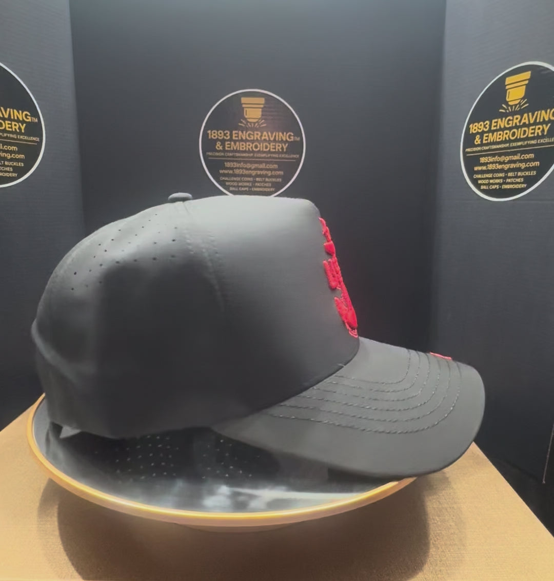 No.25 Premium Senior Chief Snapback Vented Cap with Embroidered Brim  | Black | $34.99 | Free Shipping