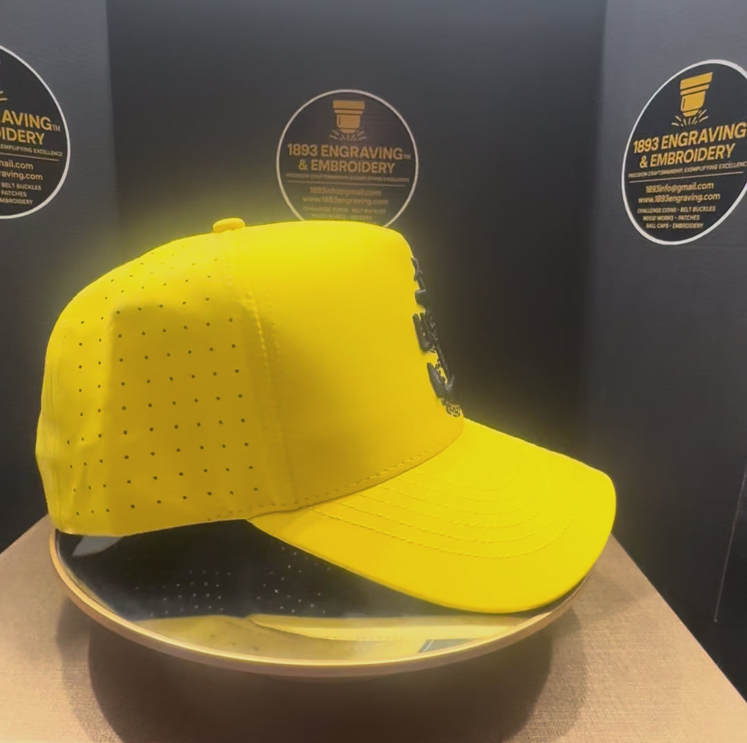 No.75 Premium Senior Chief Snapback Vented Every Day Ball Cap with Embroidered Brim | Yellow | $34.99 | Free Shipping