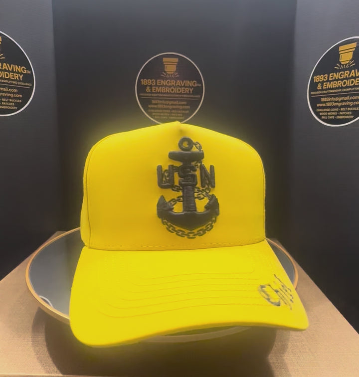 No.76 Premium Chief Snapback Vented Every Day Ball Cap with Embroidered Brim | Yellow | $34.99 | Free Shipping