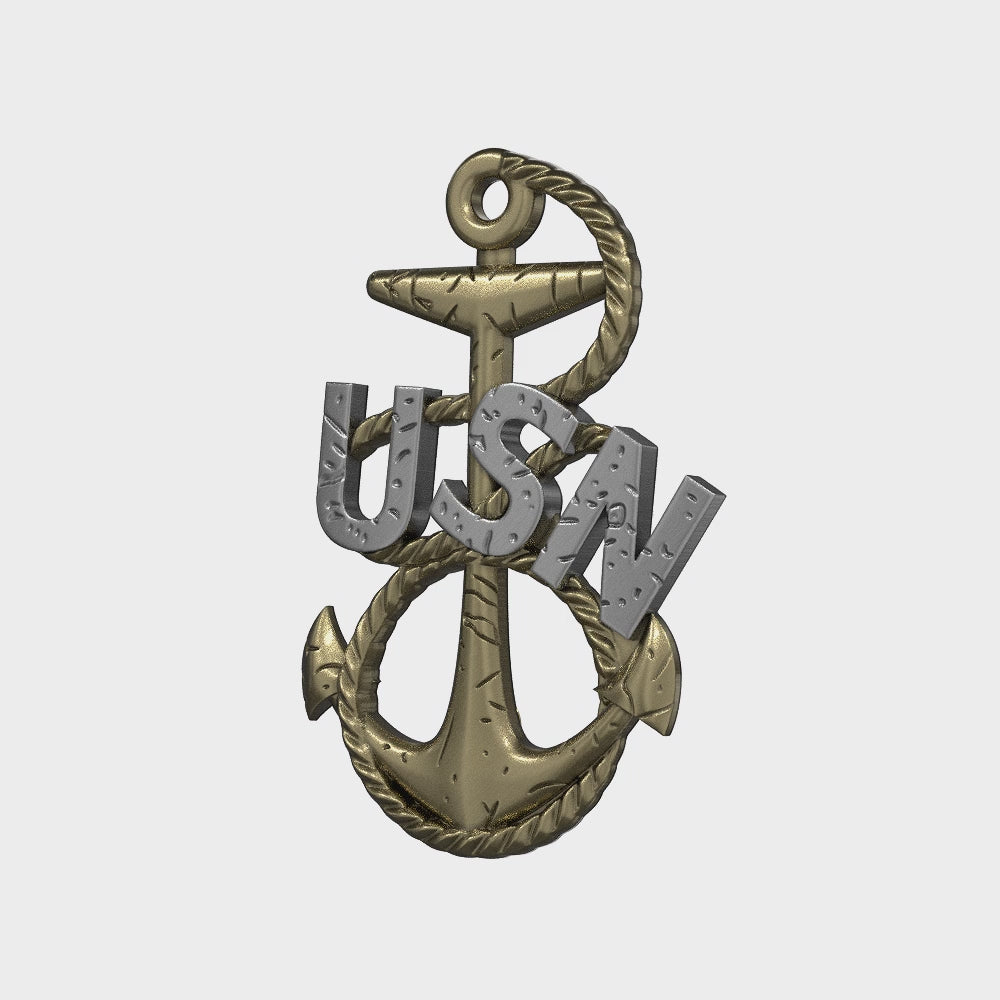 U.S. Navy Chief Heritage Anchor Pin | 4" with Dual Prongs