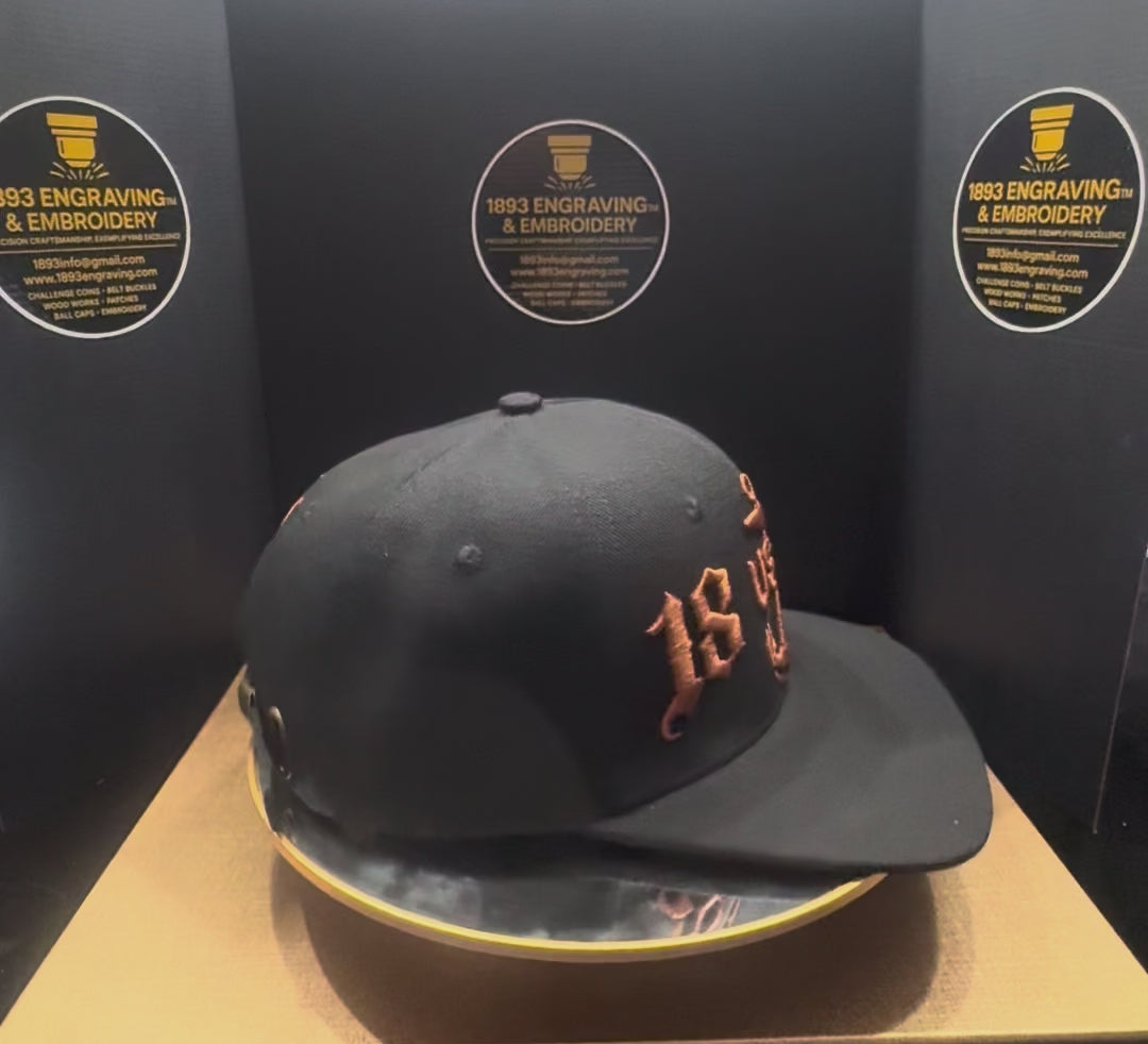 No.58 Premium 1893 Chief Heritage Anchor Flat Bill Ballcap With Adjustable Buckle | Black | $34.99 | Free Shipping
