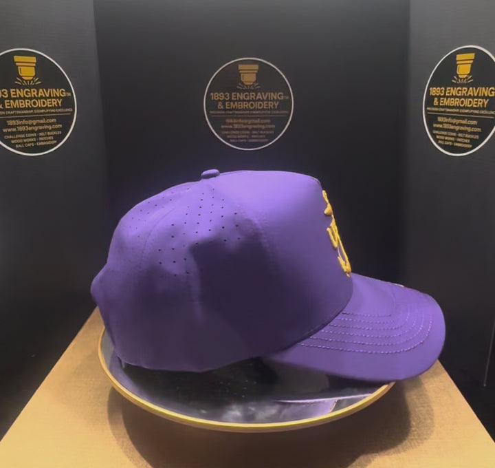 No.10 Premium Mid-Profile Chief Heritage Anchor Snapback Vented | Everyday Cap | Embroidered Brim | Purple | $34.99 | Free Shipping