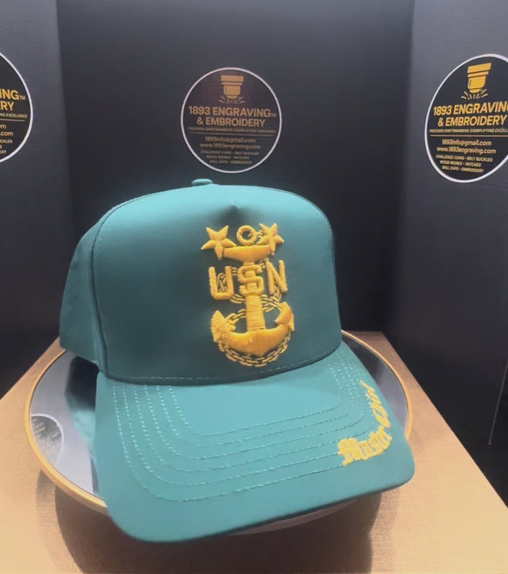 No.30 Premium Mid-Profile Master Chief Anchor Snapback Vented | Everyday Cap | Embroidered Brim (Green) $34.99 | Free Shipping