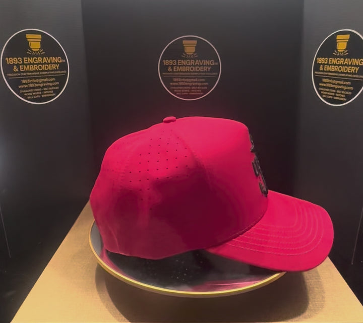 No.555  Premium Mid-Profile Chief Anchor Snapback Vented | Everyday Cap | Embroidered Brim | Red | $34.99 | Free Shipping