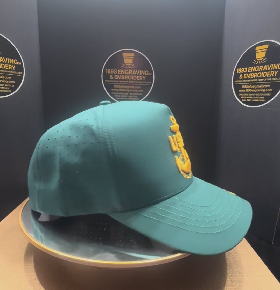 No.32 Premium Mid-Profile Chief Anchor Snapback Vented | Everyday Cap | Embroidered Brim (Green) $34.99 | Free Shipping